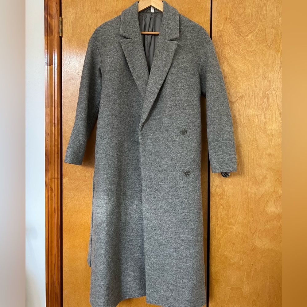 COS Long Wool Wrap Coat, Grey